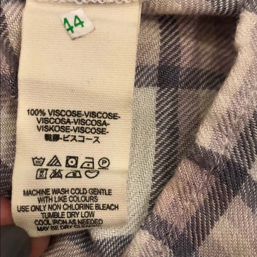 Free People Plaid Mock Neck Ruffle Blouse - Picture 6 of 7